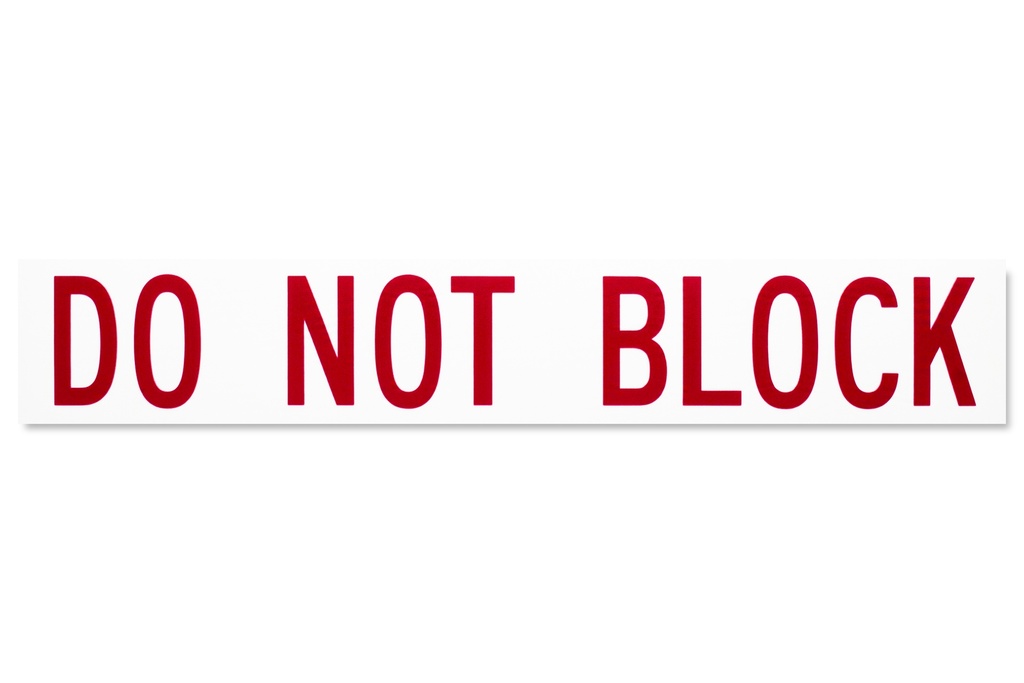 Decal,Do Not Block,Red/White