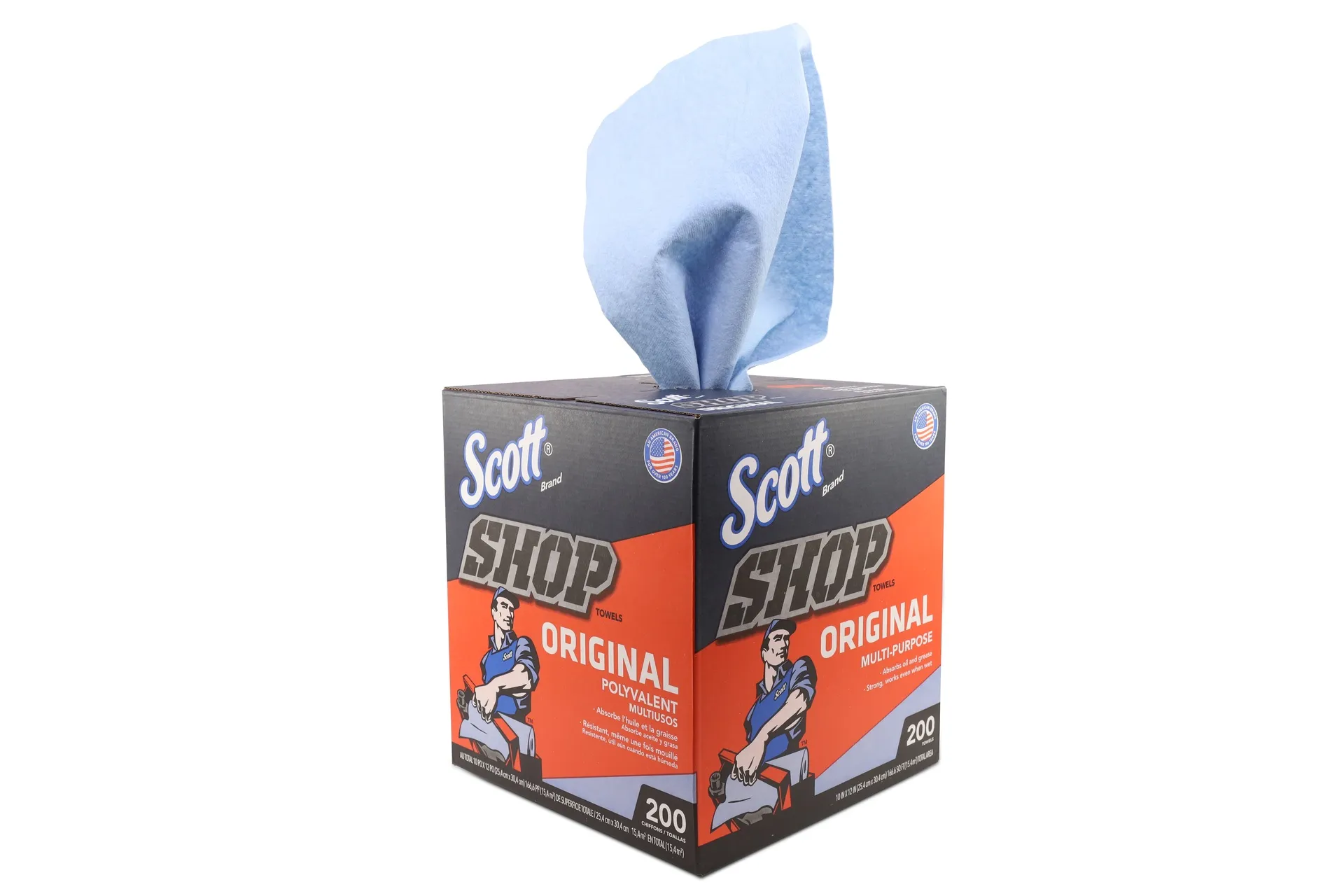 Shop Towel,Blue,Box Of 200Pcs
