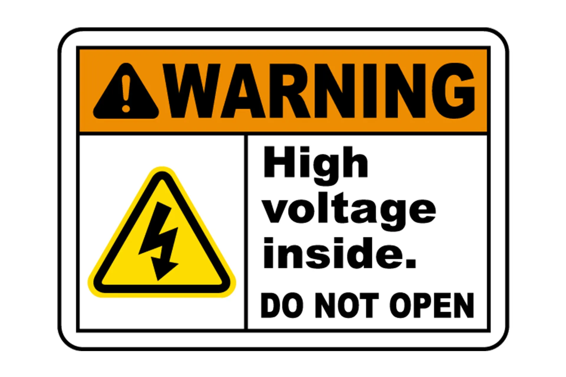 Decal,Warning,Hi Voltage Do Not Open,Eng