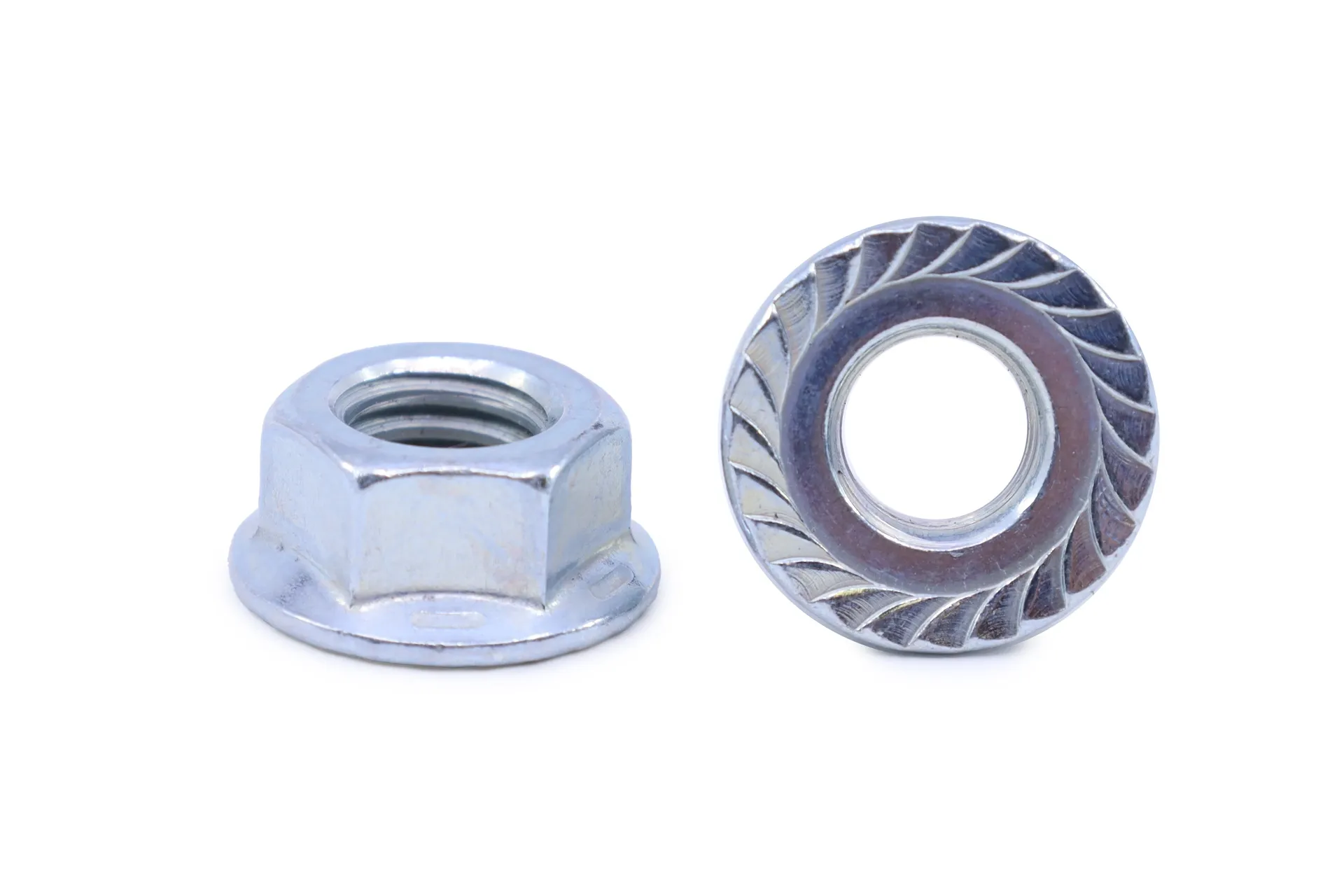 Flange Nut,3/8"-16 Gr 8 Zinc